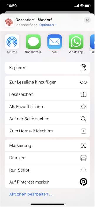 3. Speichern Sie die App auf dem Home-Bildschirm
